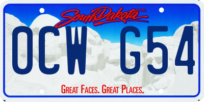 SD license plate 0CWG54