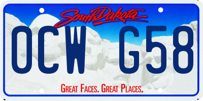 SD license plate 0CWG58