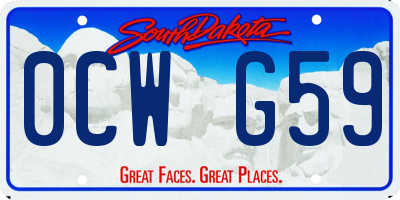 SD license plate 0CWG59