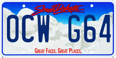 SD license plate 0CWG64