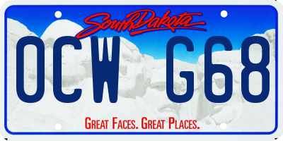 SD license plate 0CWG68