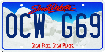 SD license plate 0CWG69