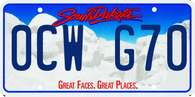 SD license plate 0CWG70