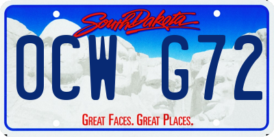 SD license plate 0CWG72