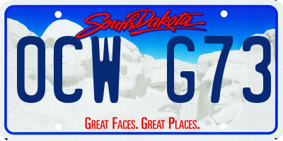 SD license plate 0CWG73
