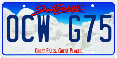 SD license plate 0CWG75