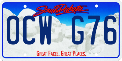 SD license plate 0CWG76