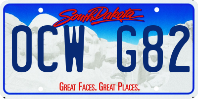 SD license plate 0CWG82