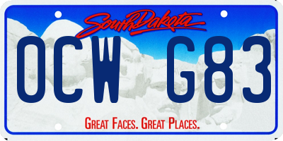 SD license plate 0CWG83