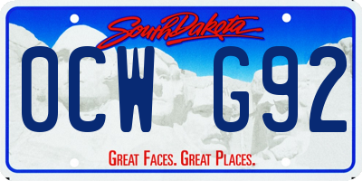 SD license plate 0CWG92