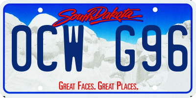 SD license plate 0CWG96