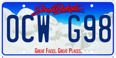 SD license plate 0CWG98