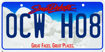 SD license plate 0CWH08