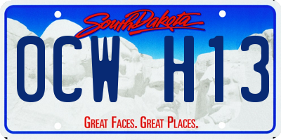 SD license plate 0CWH13