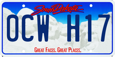 SD license plate 0CWH17