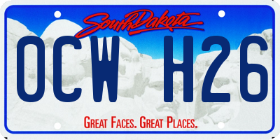 SD license plate 0CWH26