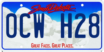 SD license plate 0CWH28