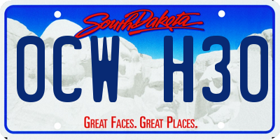 SD license plate 0CWH30