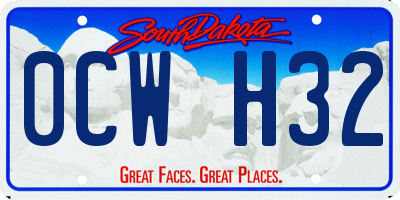 SD license plate 0CWH32