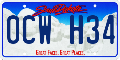 SD license plate 0CWH34