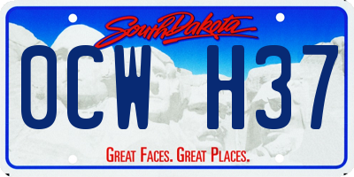 SD license plate 0CWH37