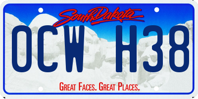 SD license plate 0CWH38