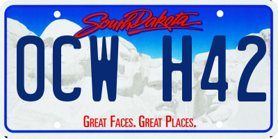 SD license plate 0CWH42
