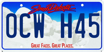 SD license plate 0CWH45