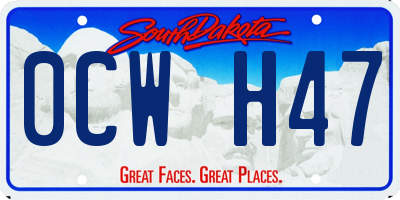 SD license plate 0CWH47