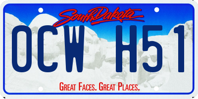 SD license plate 0CWH51