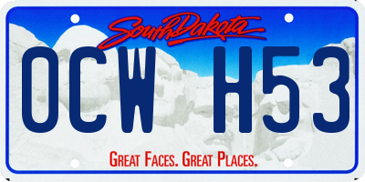 SD license plate 0CWH53