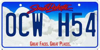 SD license plate 0CWH54