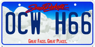 SD license plate 0CWH66