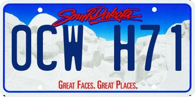 SD license plate 0CWH71