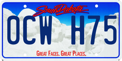 SD license plate 0CWH75