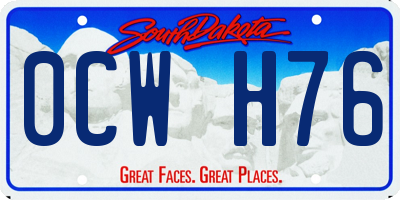 SD license plate 0CWH76