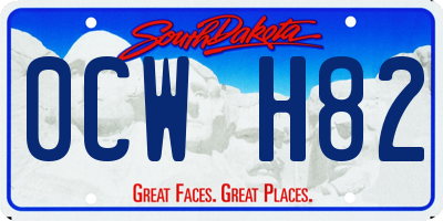 SD license plate 0CWH82