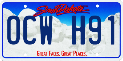 SD license plate 0CWH91