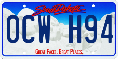 SD license plate 0CWH94