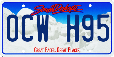 SD license plate 0CWH95