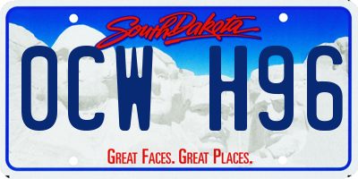 SD license plate 0CWH96