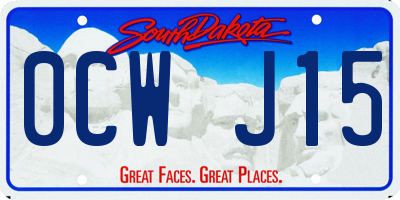SD license plate 0CWJ15