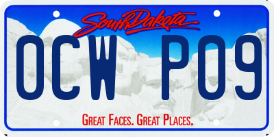 SD license plate 0CWP09