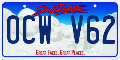 SD license plate 0CWV62