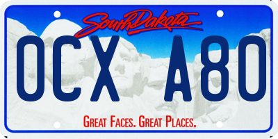 SD license plate 0CXA80