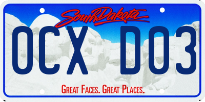 SD license plate 0CXD03