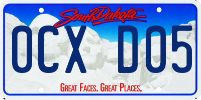 SD license plate 0CXD05