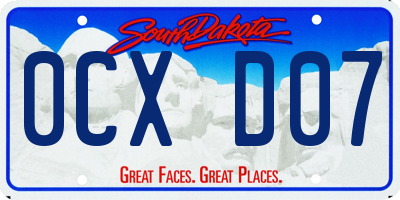 SD license plate 0CXD07