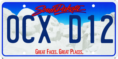 SD license plate 0CXD12
