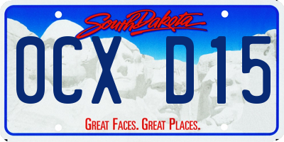 SD license plate 0CXD15